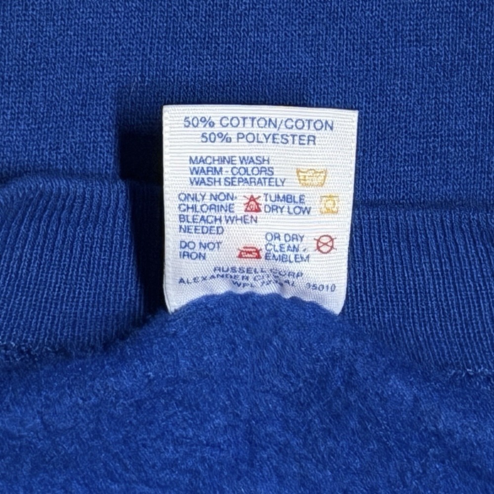 Vintage 90s Jerzees Blank Crewneck Sweatshirt Royal Blue Men's Size XL USA - Picture 5 of 6